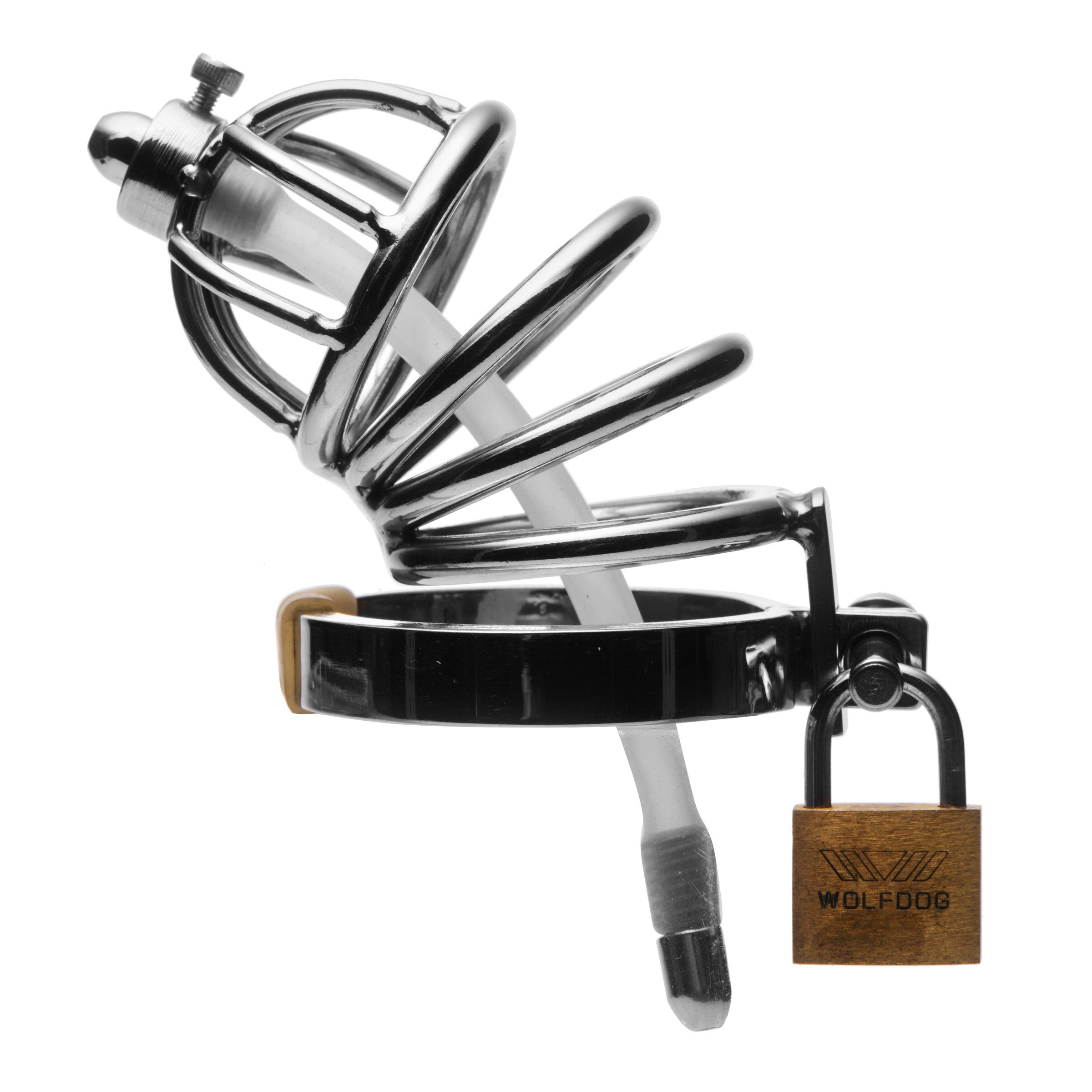Ms Steel Chastity Cage W/ Sil Urethral