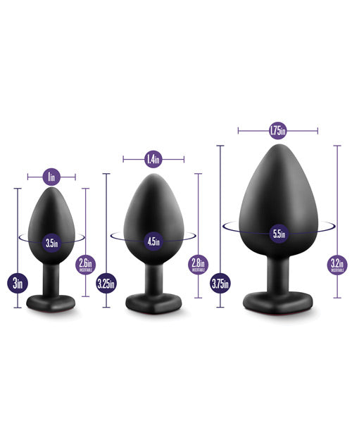 Blush Luxe Bling Plugs Training Kit - Pink W/white Gems