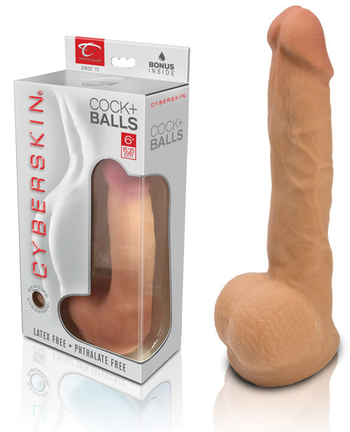 NO ETA CyberSkin Cyber Cock w/Balls Medium - Flesh