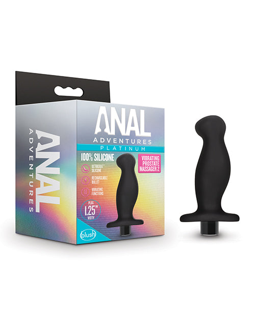 Blush Anal Adventures Platinum Silicone Vibrating Prostate Massager 02&