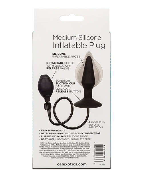 Medium Silicone Inflatable Plug - Black