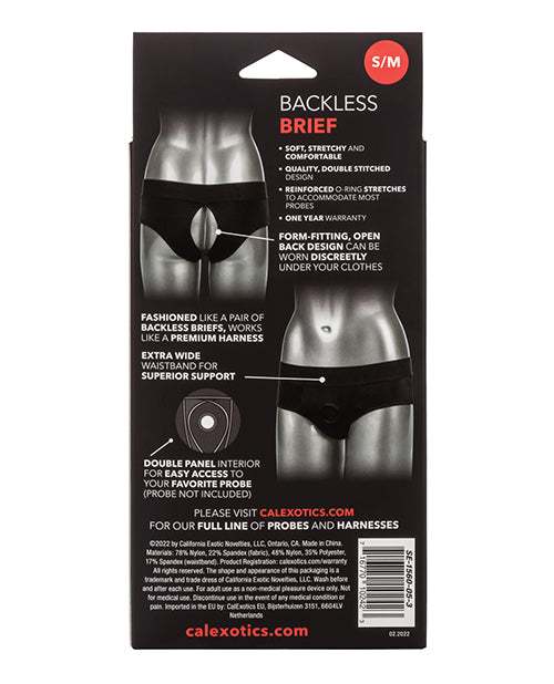 Her Royal Harness Backless Brief - Black