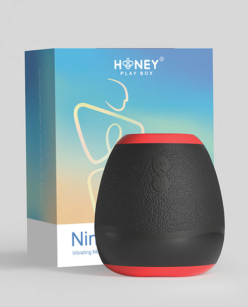 Ninja Open-Ended Vibrating Stroker Male Masturbator - Black