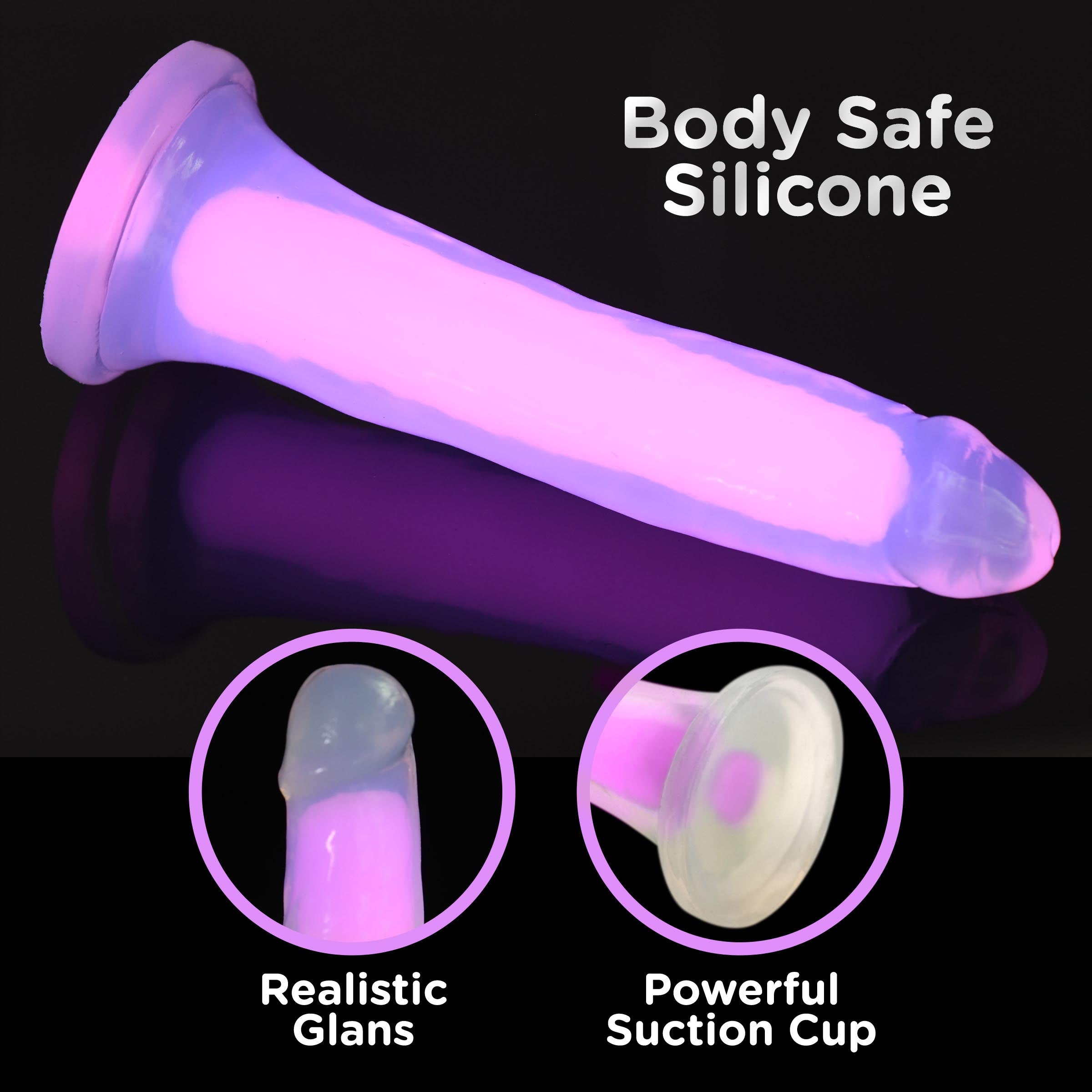 7 Inch Glow-in-the-dark Silicone Dildo