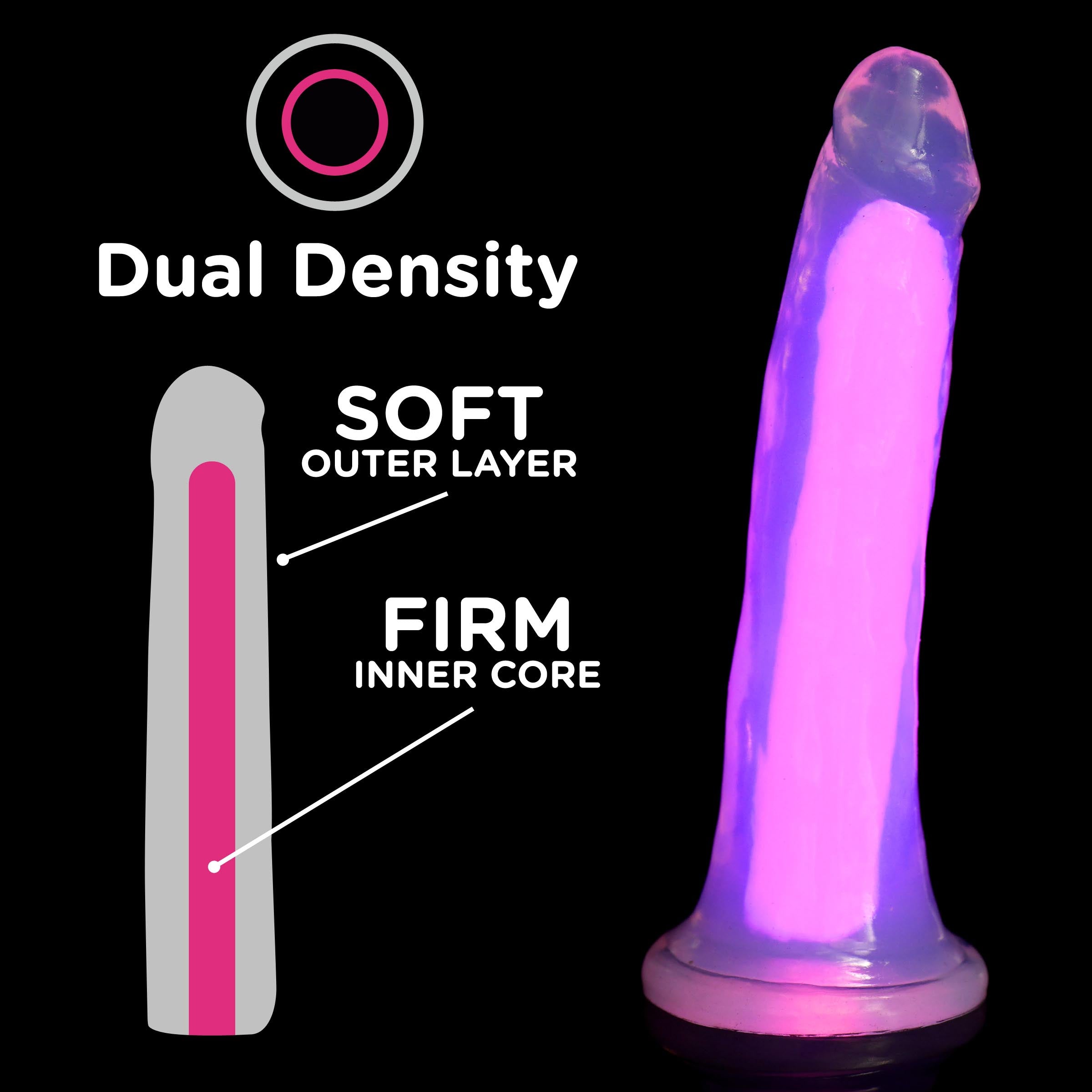 7 Inch Glow-in-the-dark Silicone Dildo
