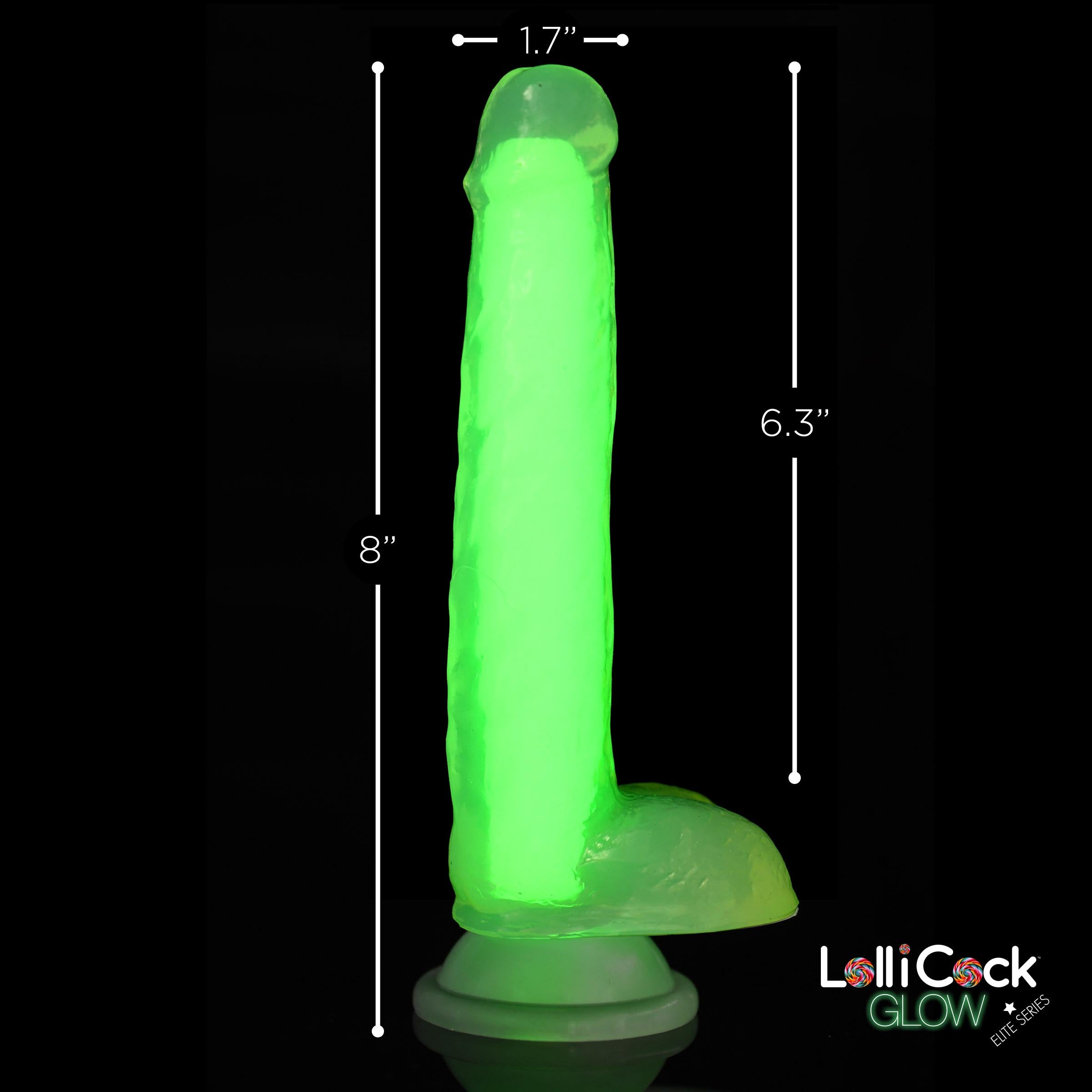 7 Inch Glow-in-the-dark Silicone Dildo With Balls
