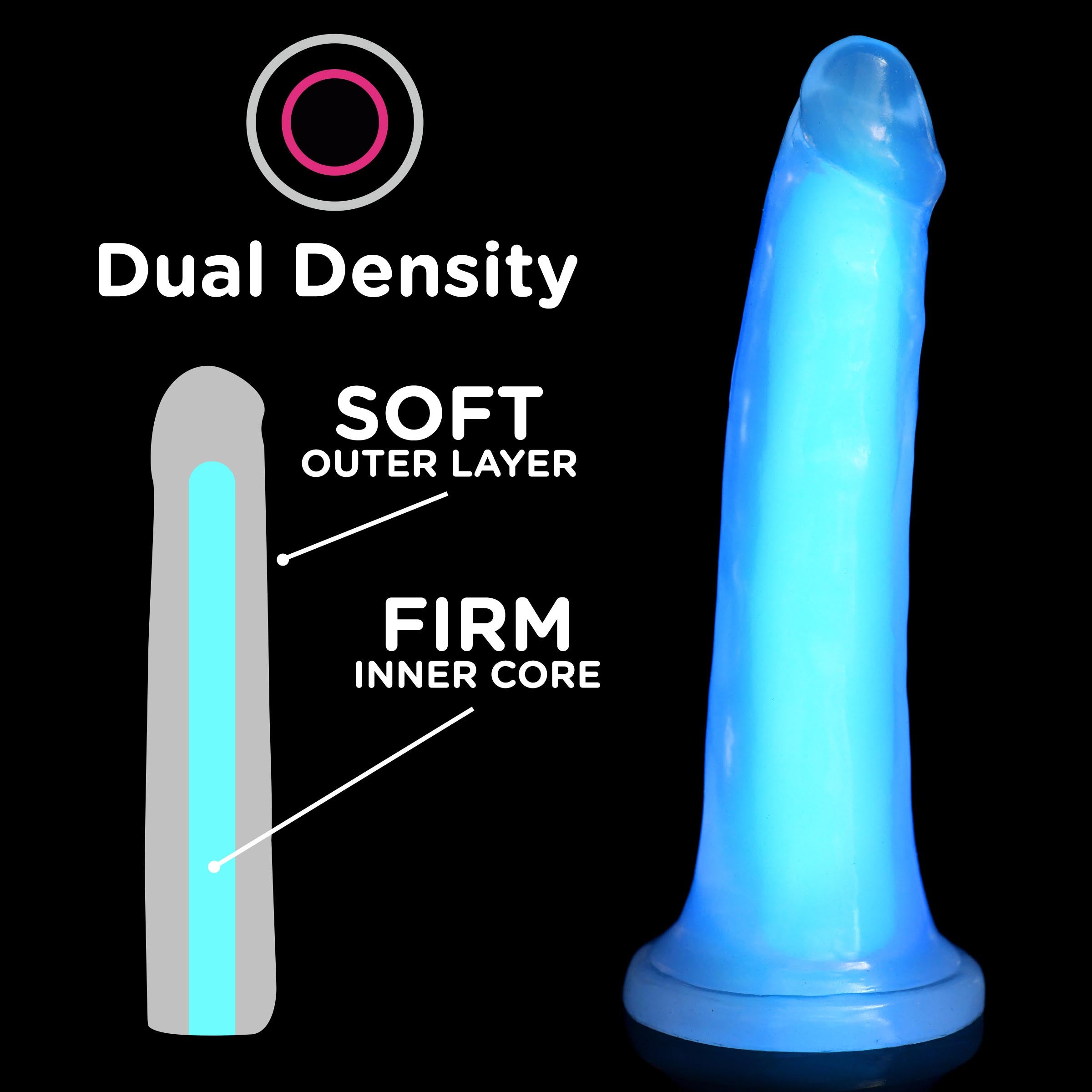 7 Inch Glow-in-the-dark Silicone Dildo
