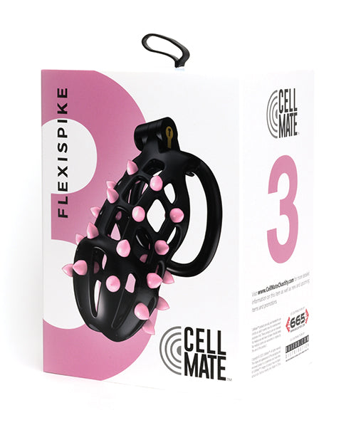 Sport Fucker Cellmate FlexiSpike Chastity Cage - Black/Pink