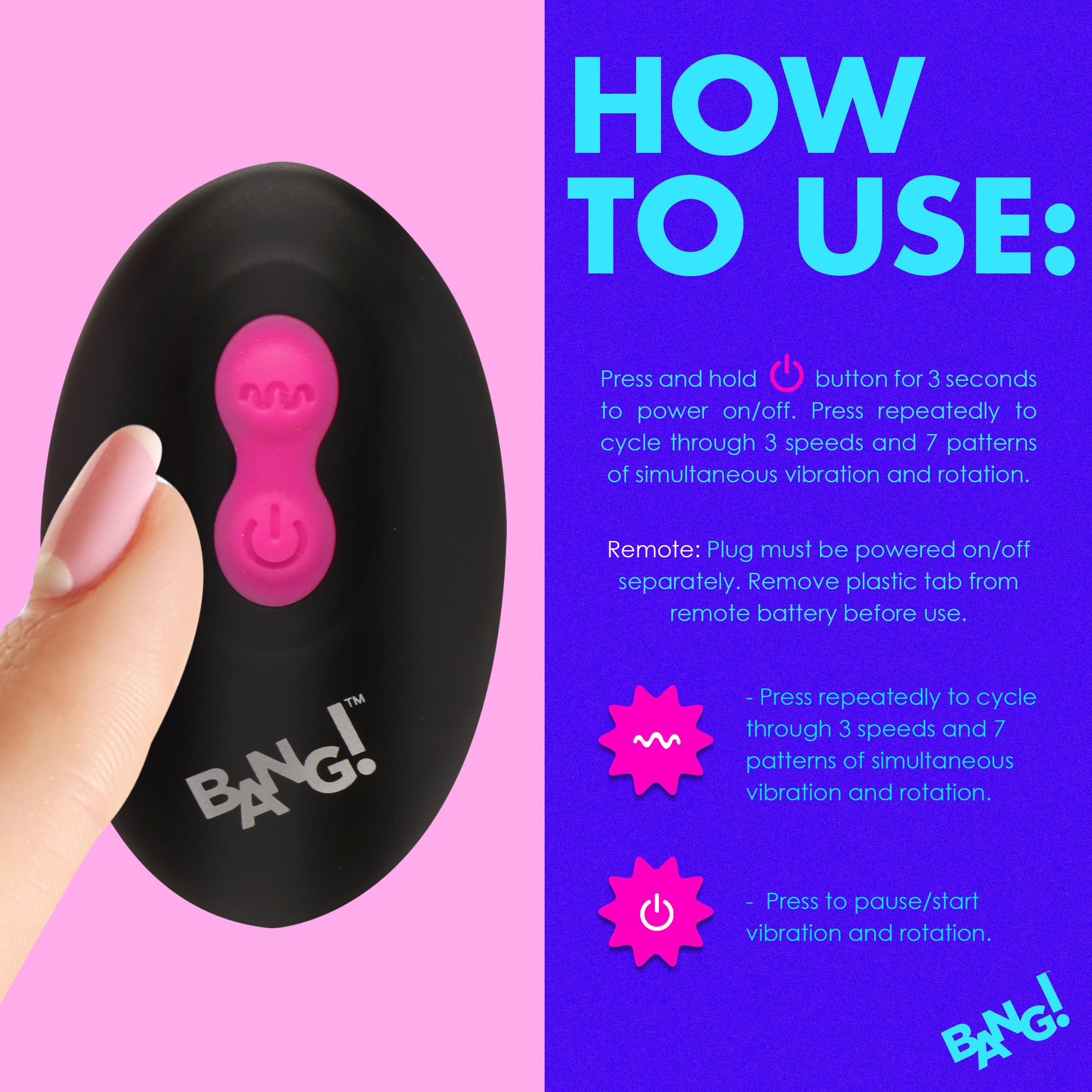 Rotating And Vibrating Silicone Butt Plug