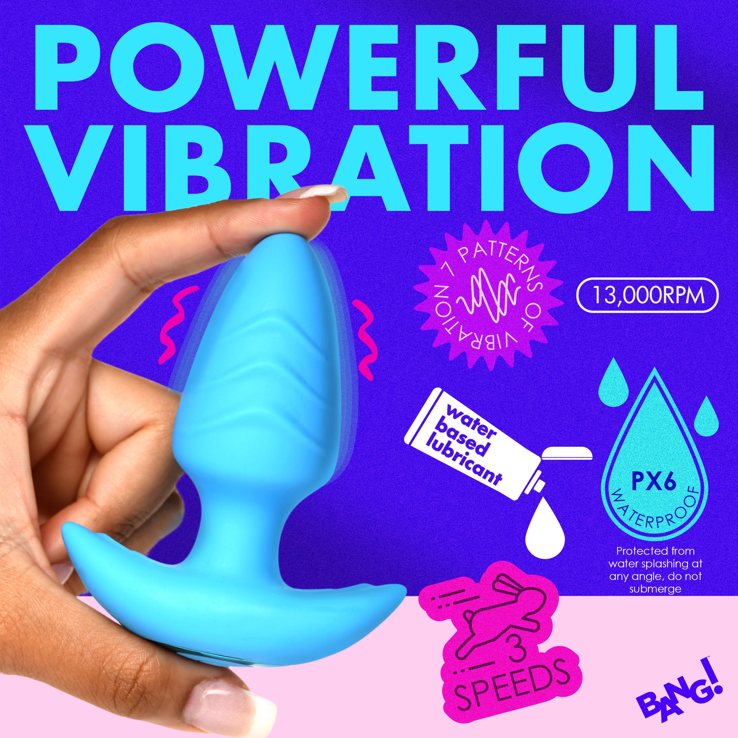 Rotating And Vibrating Silicone Butt Plug