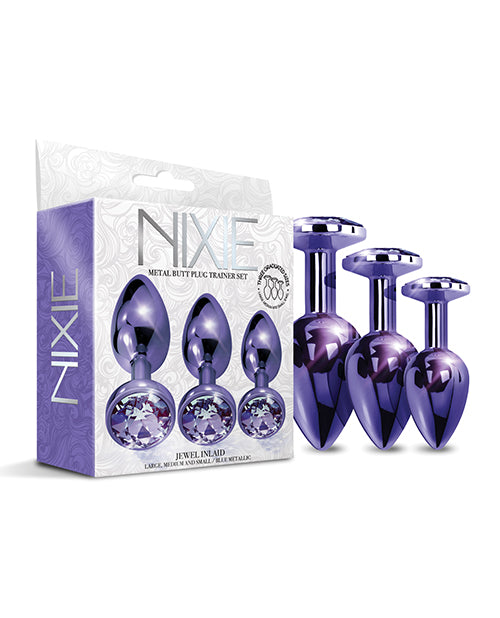 Nixie Metal Butt Plug Trainer Set W/inlaid Jewel