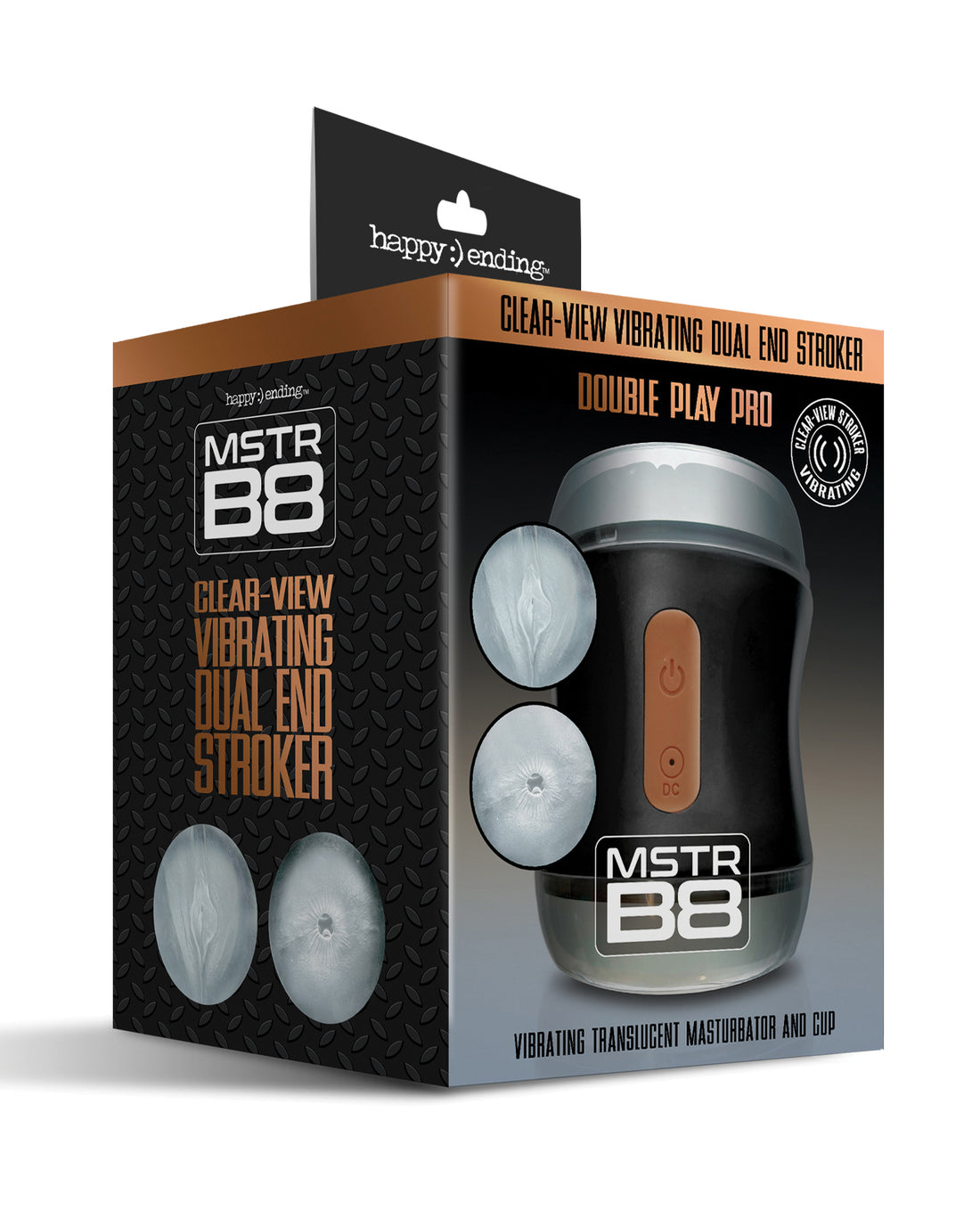 MSTR B8 Double Play Pro Vibrating Clear-View Dual End Stroker