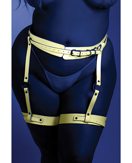 Glow Strapped In Glow in the Dark Leg Harness Light Pink O/S