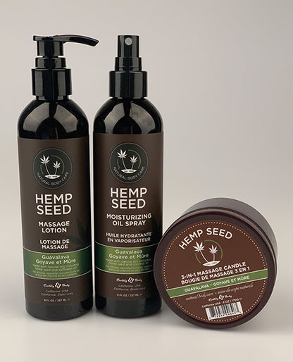 Earthly Body Bundle Buy Two Get One Free - Guava Oil Spray, Candle &amp; Massage Lotion