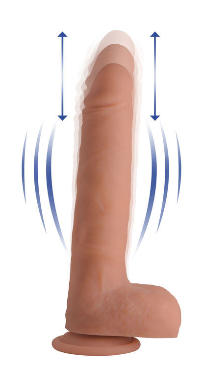 Vibrating &amp; Thrusting Remote Control Silicone Dildo