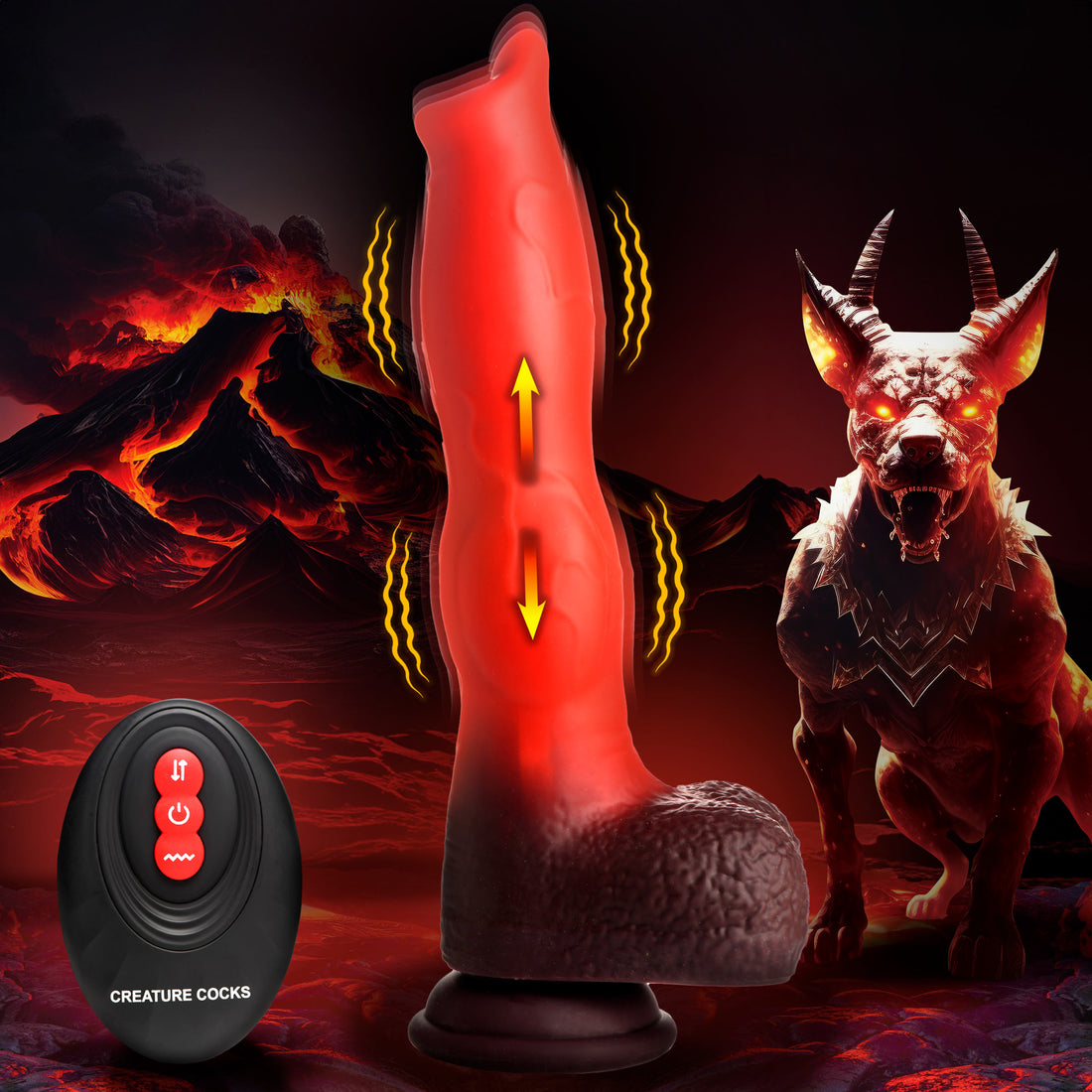 Ramming Hound Thrusting &amp; Vibrating Silicone Dildo
