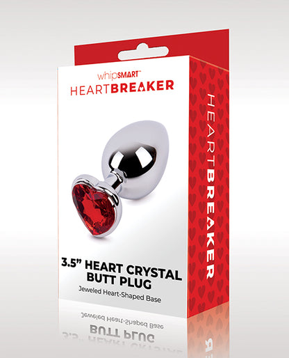 Whipsmart Heartbreaker Heart Crystal Butt Plug - Red