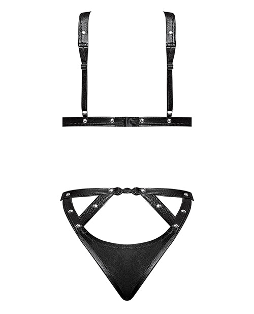 Lust Contessa Cupless Strappy Brazilian Teddy Black