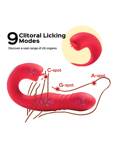 Joi App Controlled Thrusting G-spot Vibrator &amp; Clit Licker