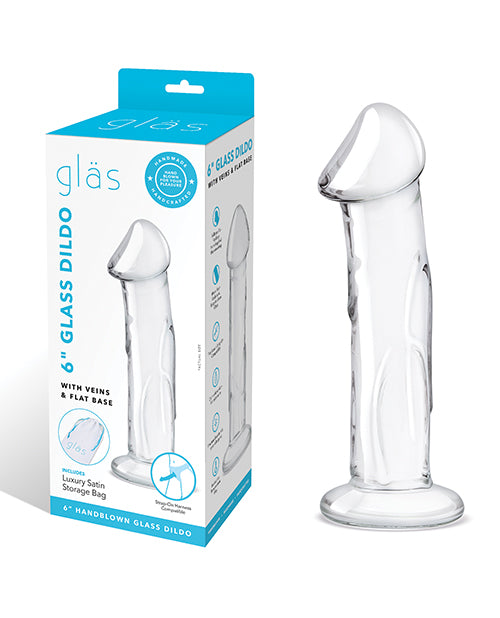 Glas 6" Dildo w/Veins &amp; Flat Base