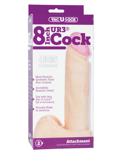 Vac-U-Lock 8" Ultraskyn Cock &amp; Balls Attch. - White