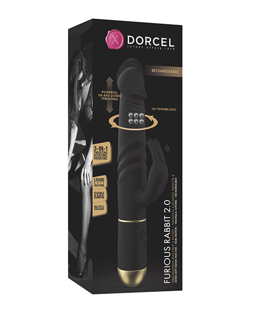 Dorcel Thrusting &amp; Spinning Furious Rabbit 2.0 - Black