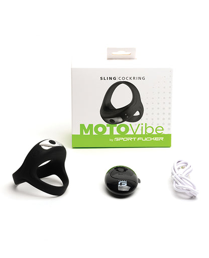 NO ETA Sport Fucker Motovibe Sling Cockring w/Remote - Black