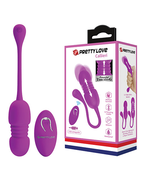 Pretty Love Callieri Remote Thrusting & Vibrating Egg - Fuchsia