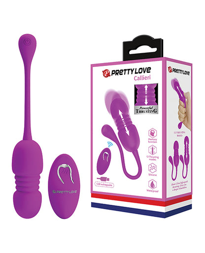 Pretty Love Callieri Remote Thrusting &amp; Vibrating Egg - Fuchsia