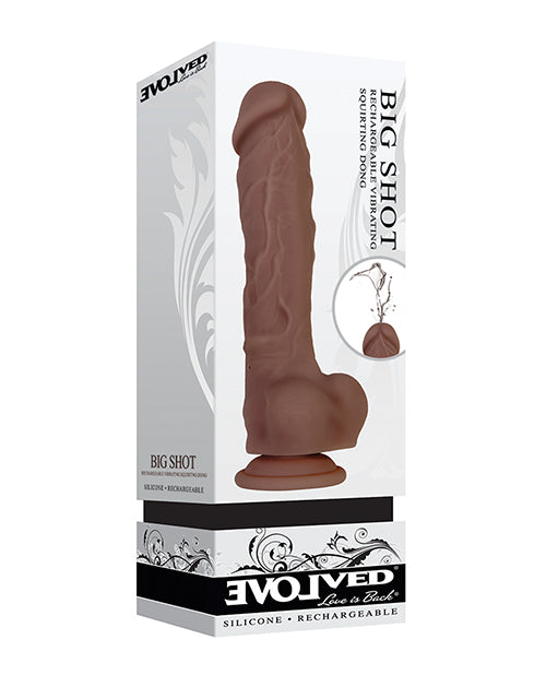 Evolved Big Shot Vibrating &amp; Squirting Dong - Brown