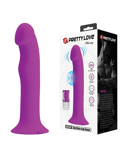 Pretty Love Murray Pulsating &amp; Vibrating Suction Cup Dildo - Black