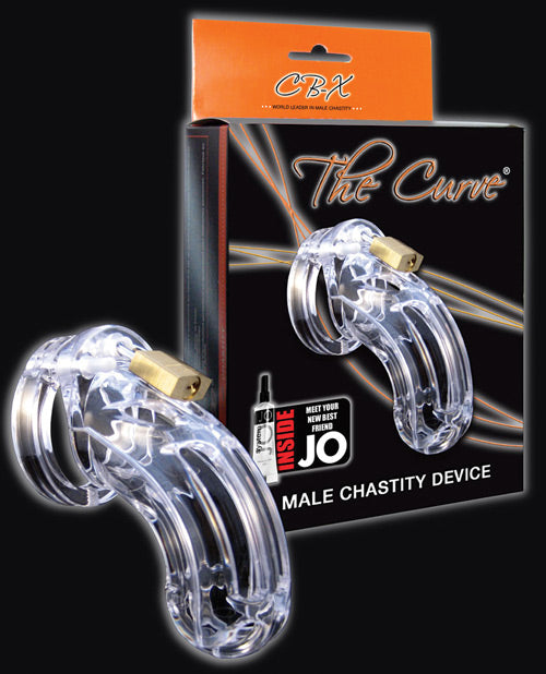 The Curve 3 3/4" Curved Cock Cage &amp; Lock Set - Clear