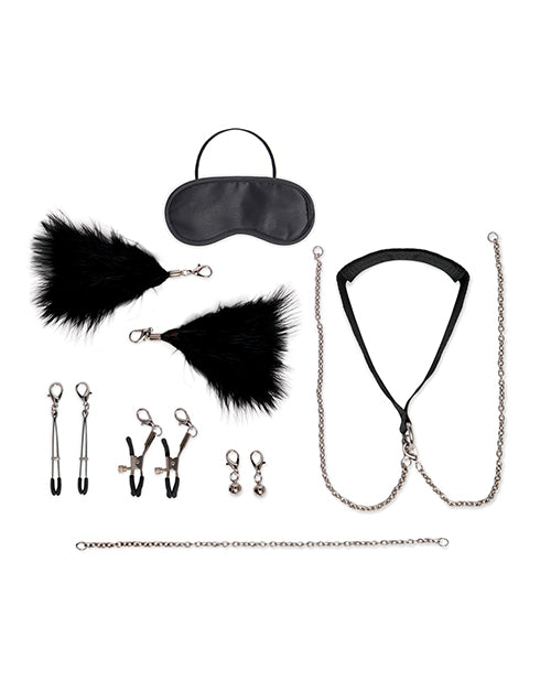 Lux Fetish 12 pc Interchangeable Collar &amp; Nipple Clips Set