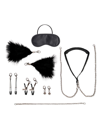 Lux Fetish 12 pc Interchangeable Collar &amp; Nipple Clips Set