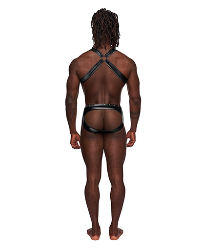 Fetish Uranus Nylon Spandex Moonshine Harness Brief Black