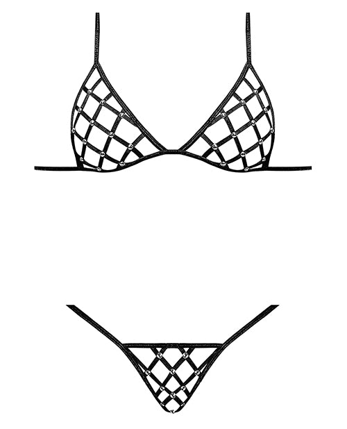 Lust Orthia Criss Cross Bra &amp; G-string Black