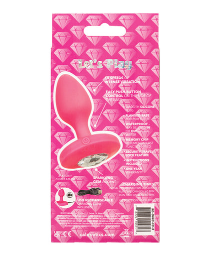 Cheeky Gems Medium Rechargeable Vibrating Probe - Pink