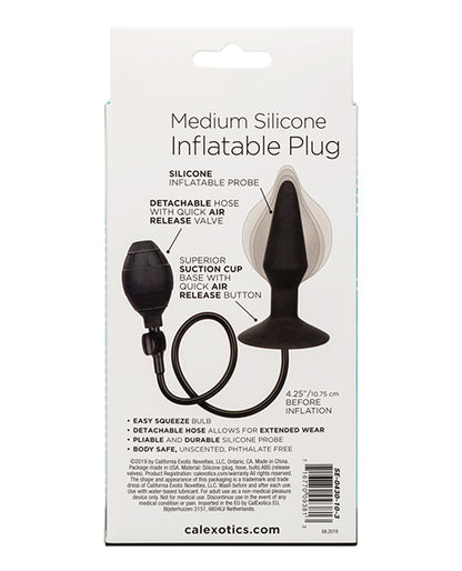 Medium Silicone Inflatable Plug - Black