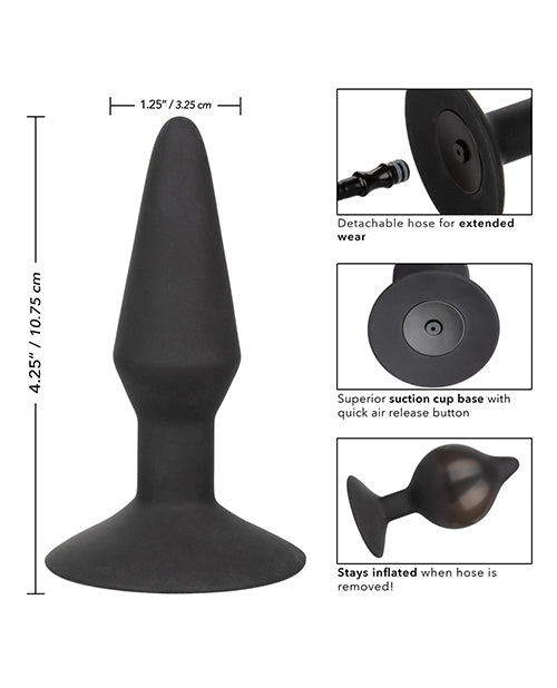 Medium Silicone Inflatable Plug - Black