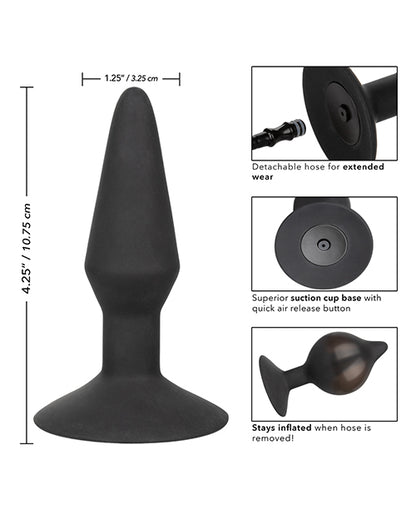 Medium Silicone Inflatable Plug - Black
