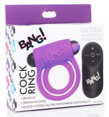 Remote Control 28x Vibrating Cock Ring And Bullet
