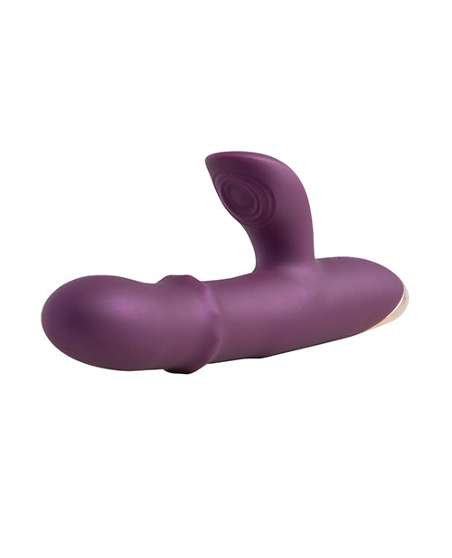 Jesslyn Tapping Clit Stimulator G-Spot Vibrator with Sliding Beads Ring - Purple