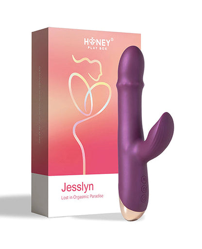 Jesslyn Tapping Clit Stimulator G-Spot Vibrator with Sliding Beads Ring - Purple