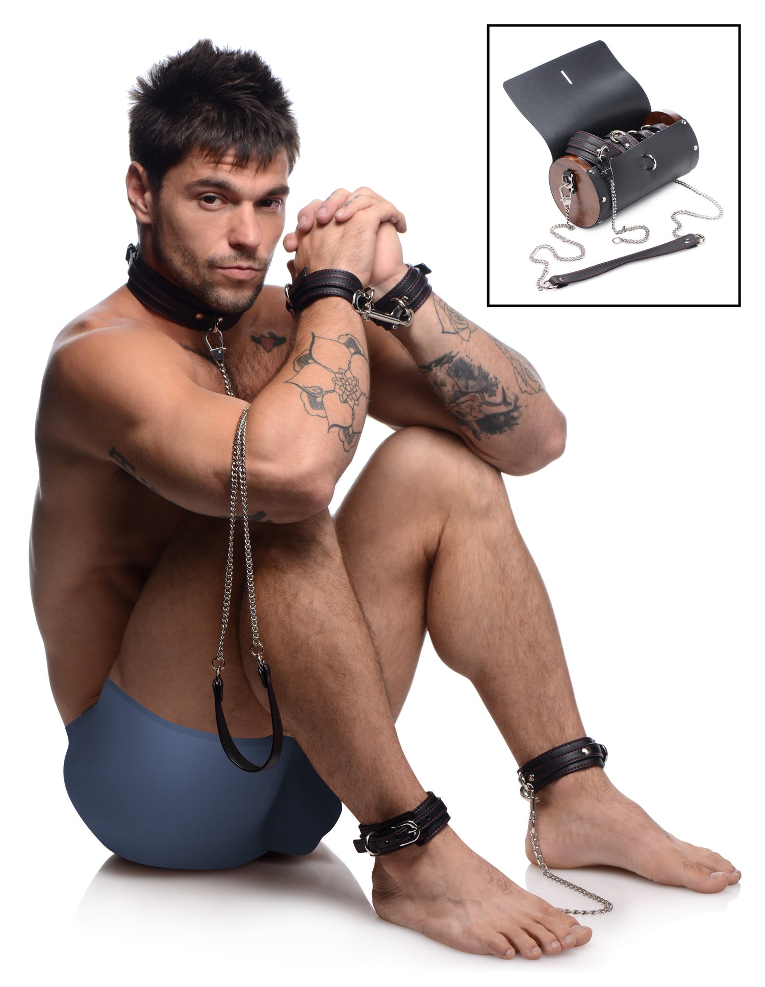 Master Series Kinky Clutch Black Bondage Set w/Carrying Case