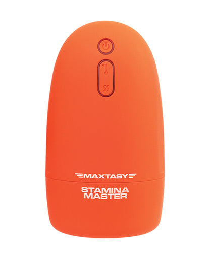 Maxtasy Stamina Master Heat up &amp; Vibrating Stroker - Orange