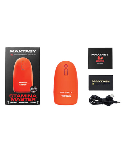 Maxtasy Stamina Master Heat up &amp; Vibrating Stroker - Orange