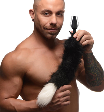 Large Vibrating Anal Plug With Interchangeable Fox Tail