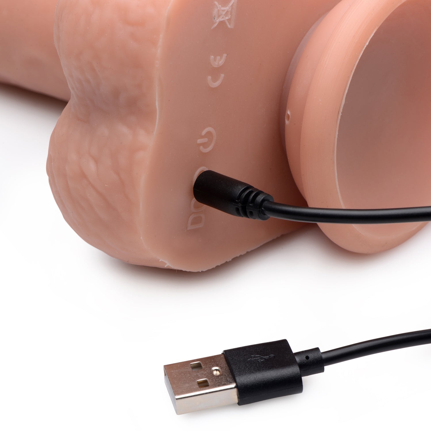 Vibrating &amp; Thrusting Remote Control Silicone Dildo