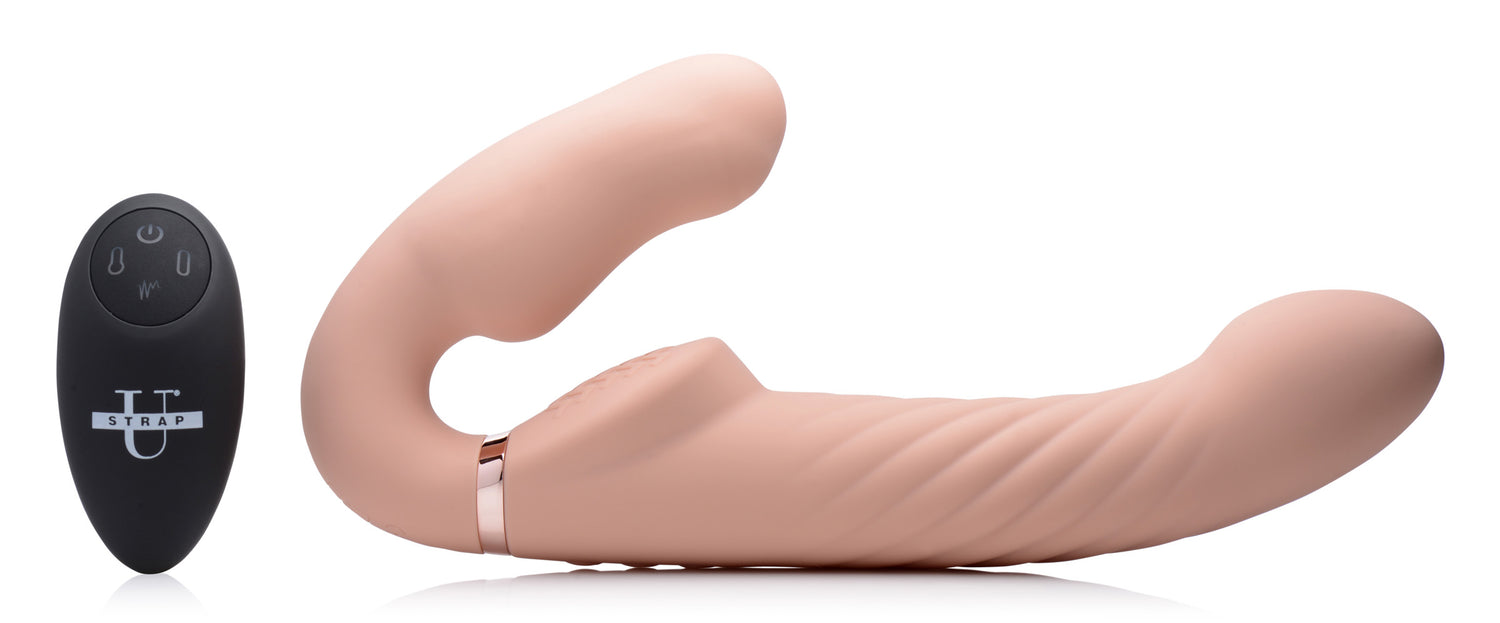 Ergo-fit Twist Inflatable Vibrating Silicone Strapless Strap-on
