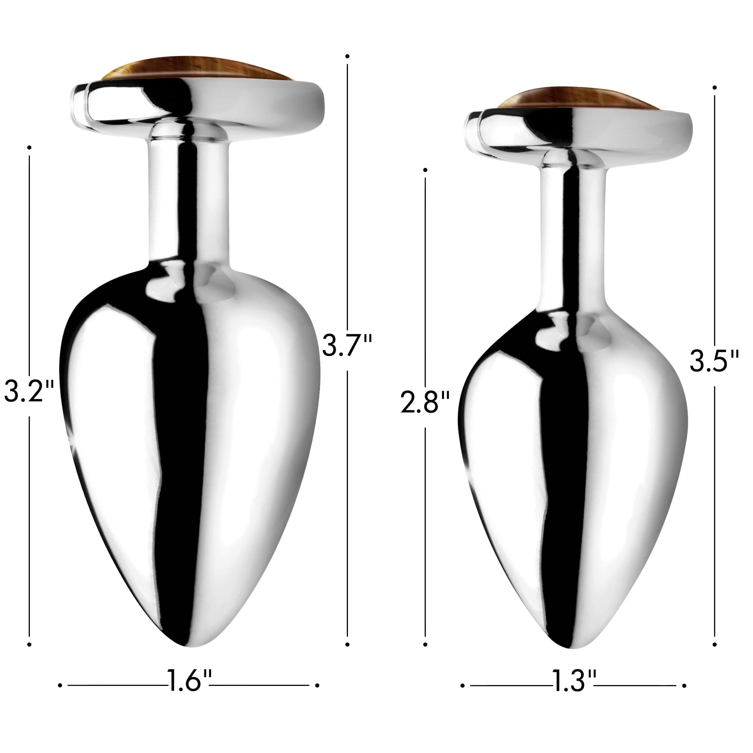 Authentic Tigers Eye Gemstone Heart Anal Plug